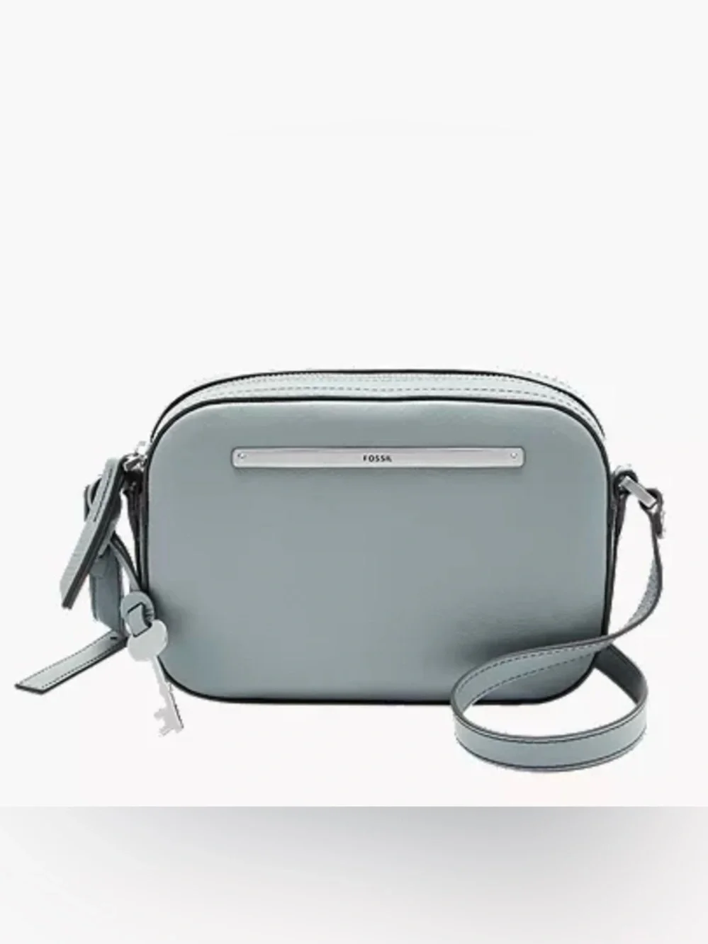 Fossil Women's Liza Camera Bag Smokey Blue Zip Closure Cross-Body Women’s Purse